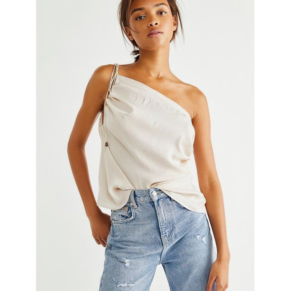 Free People Women Sleeveless Hattie Silky Tunic White XS